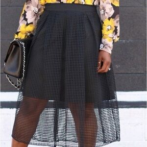 Who What Wear White Lattice Skirt